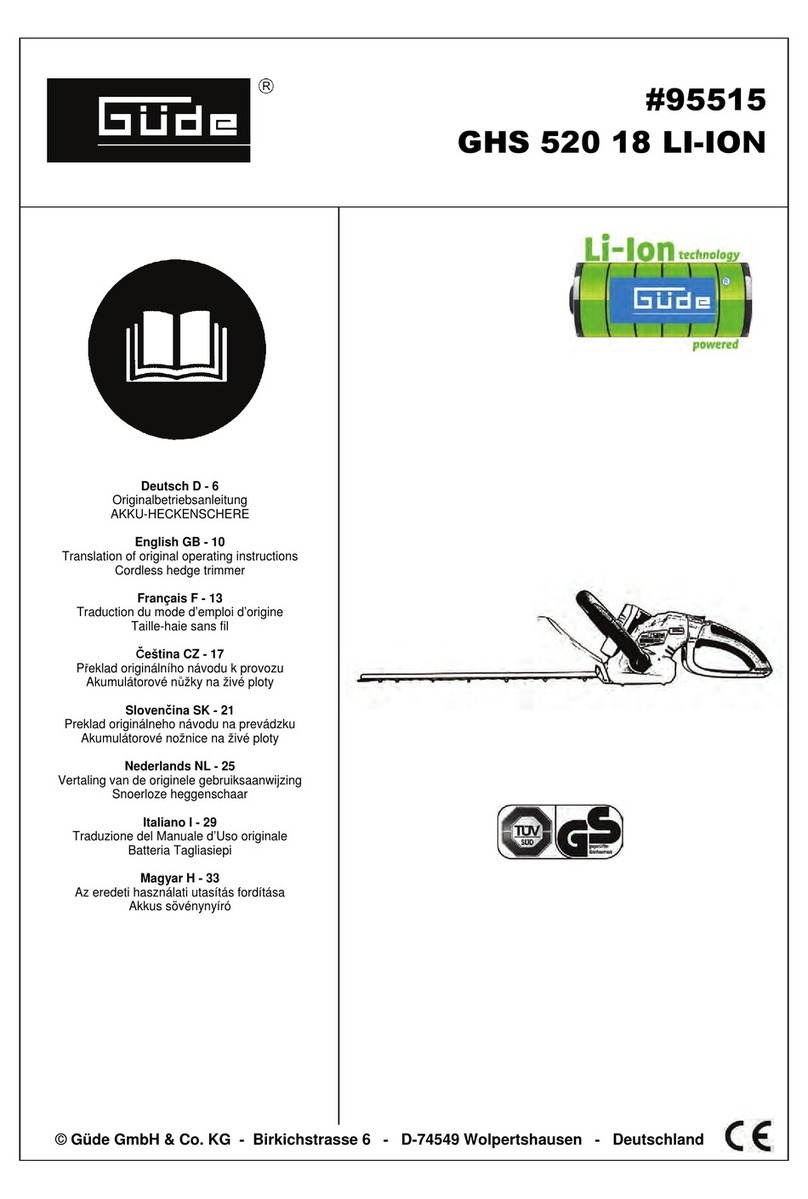 GÜDE GHS 520 18 LI-ION Translation of original operating instructions GÜDE GHS 520 18 LI-ION Translation of original operating instructions