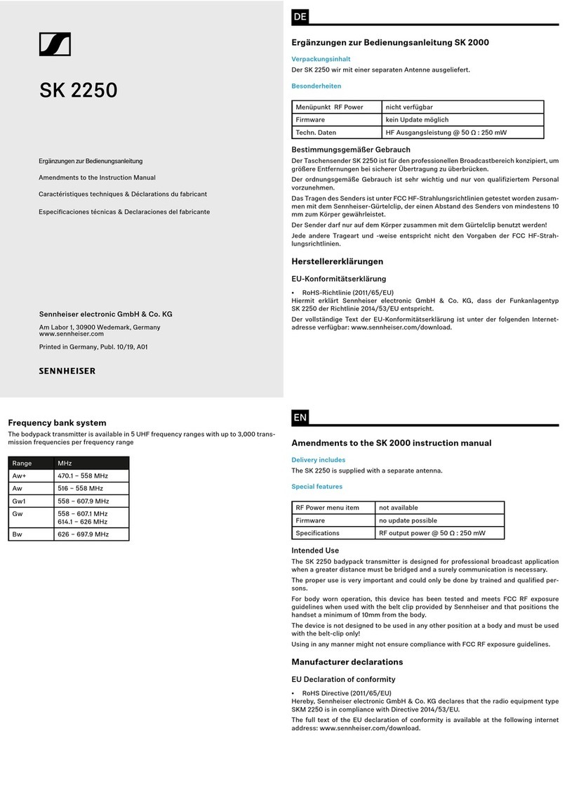 Sennheiser SK 2250 instruction manual