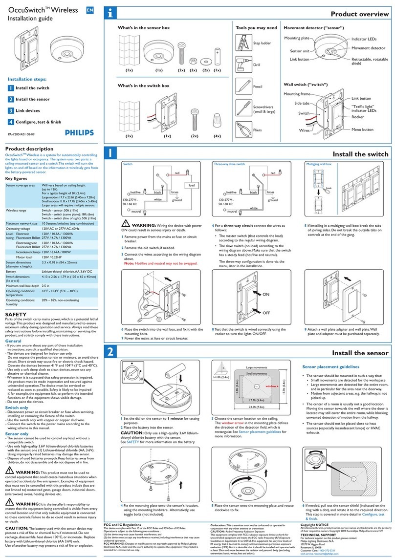 Philips OccuSwitch Wireless User manual