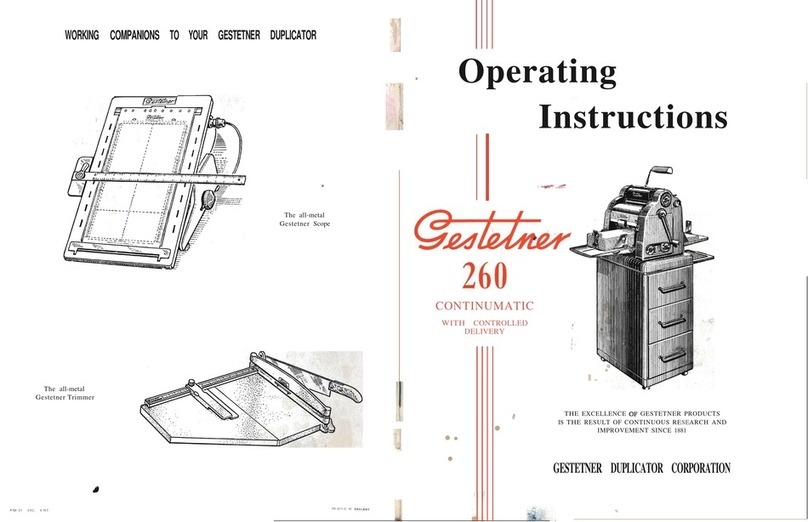 Gestetner 260 operating instructions