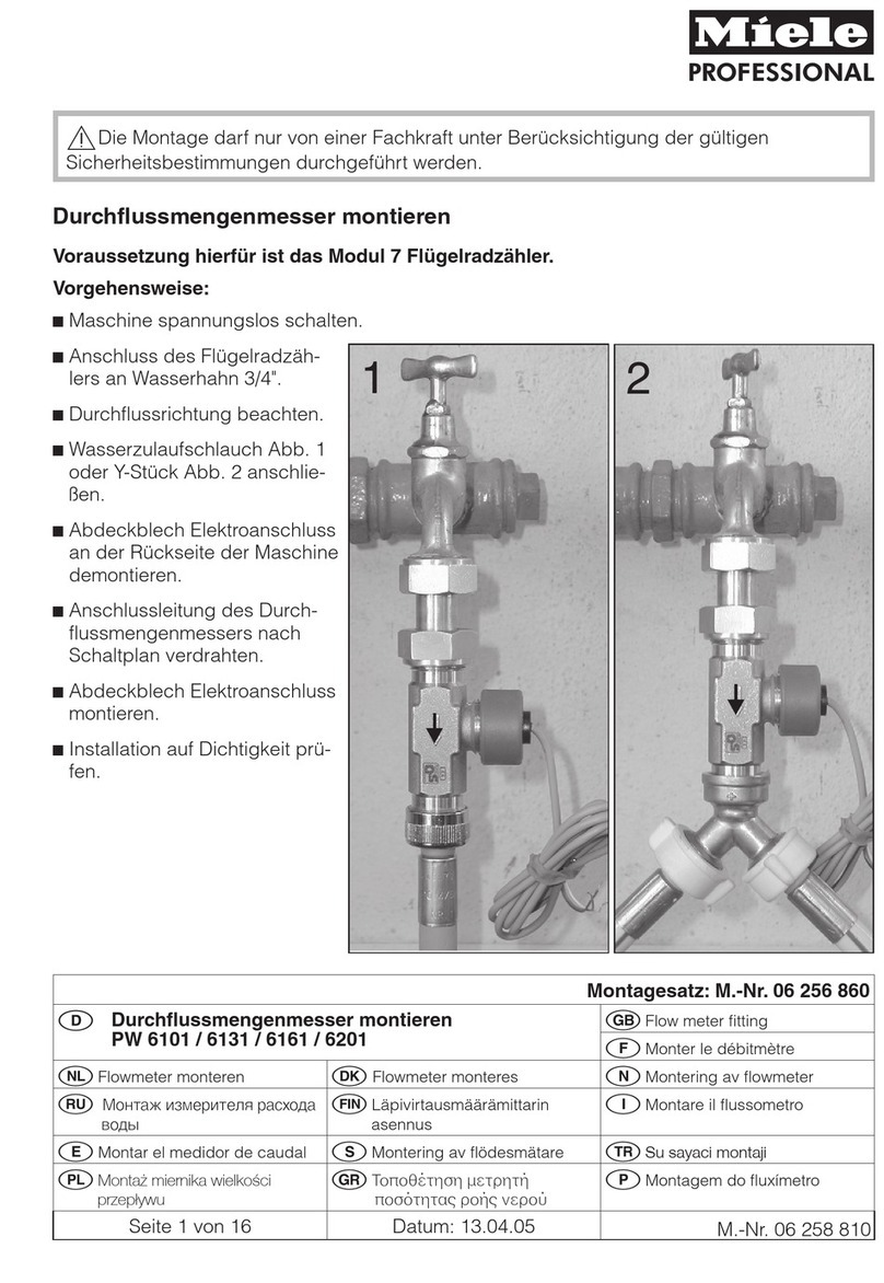 Miele professional APWM 061 quick start guide