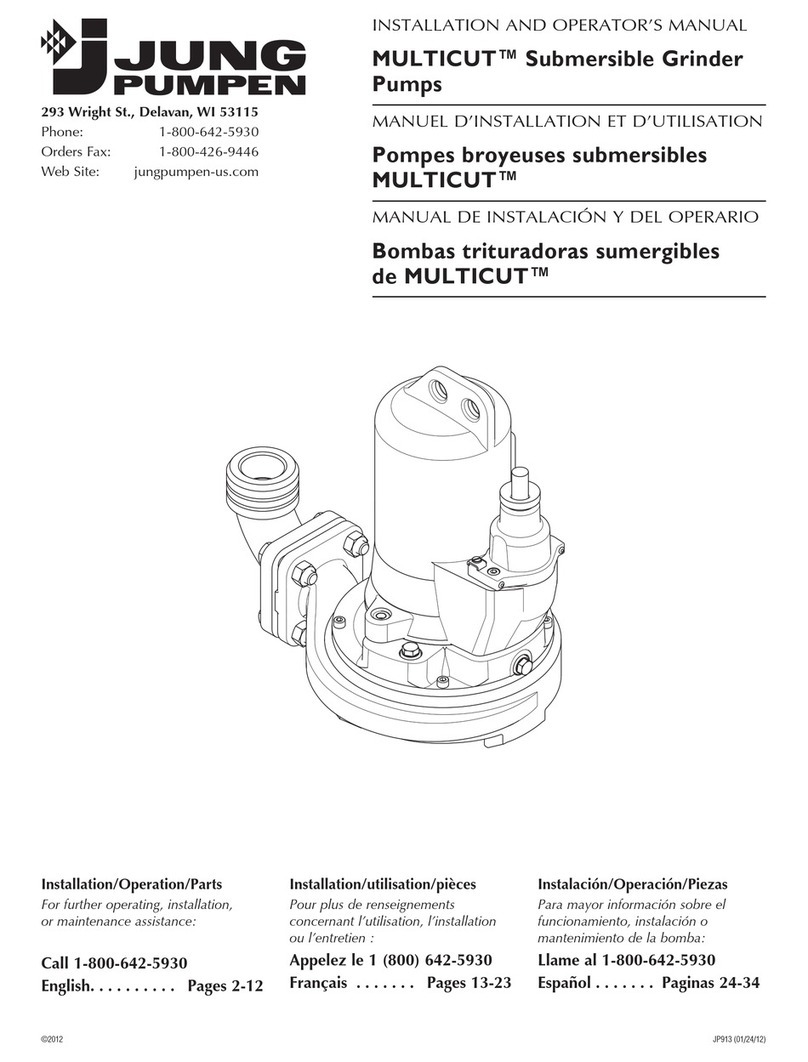 Jung Pumpen MULTICUT G2D-01 Installation and operator's manual