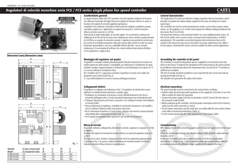 Carel FCS Series User manual Carel FCS Series User manual