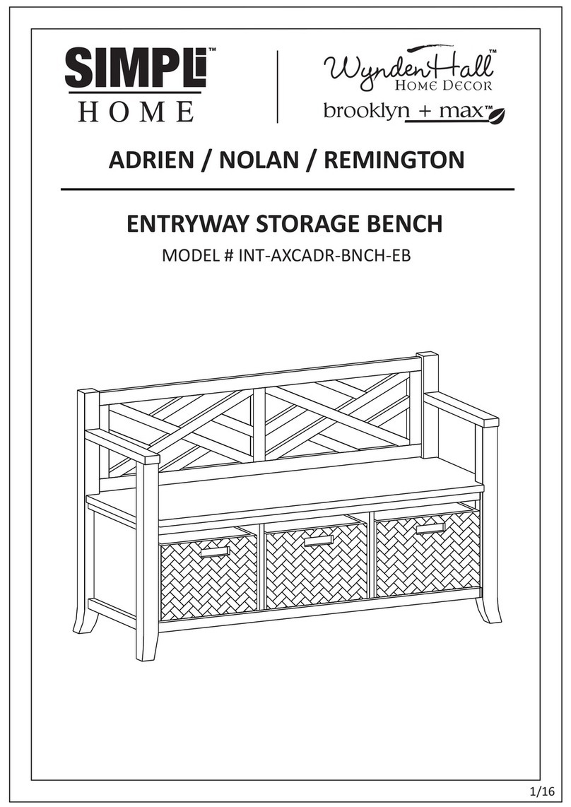 Simpli Home INT-AXCADR-BNCH-EB User manual