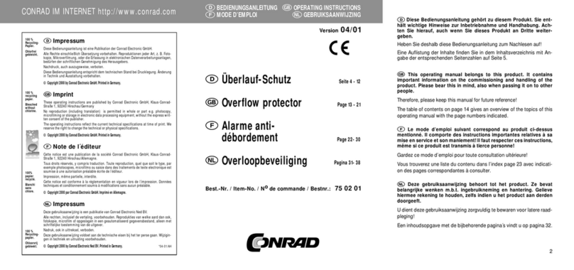 Conrad 75 02 01 User manual