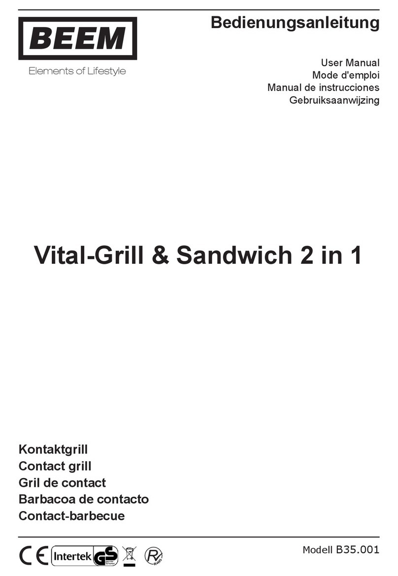 Beem Vital-Grill & Sandwich 2 in 1 User manual Beem Vital-Grill & Sandwich 2 in 1 User manual