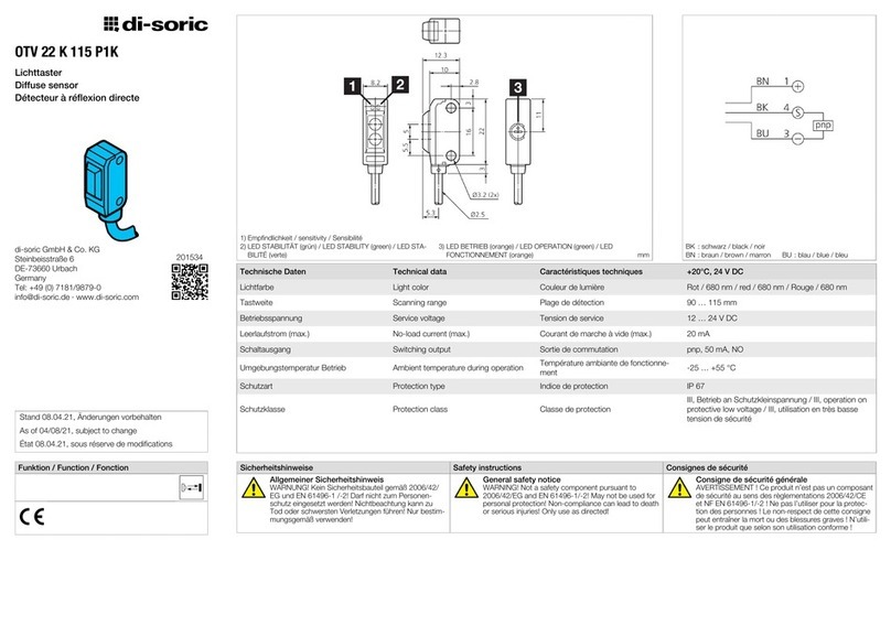 Di-soric OTV 22 K 115 P1K manual