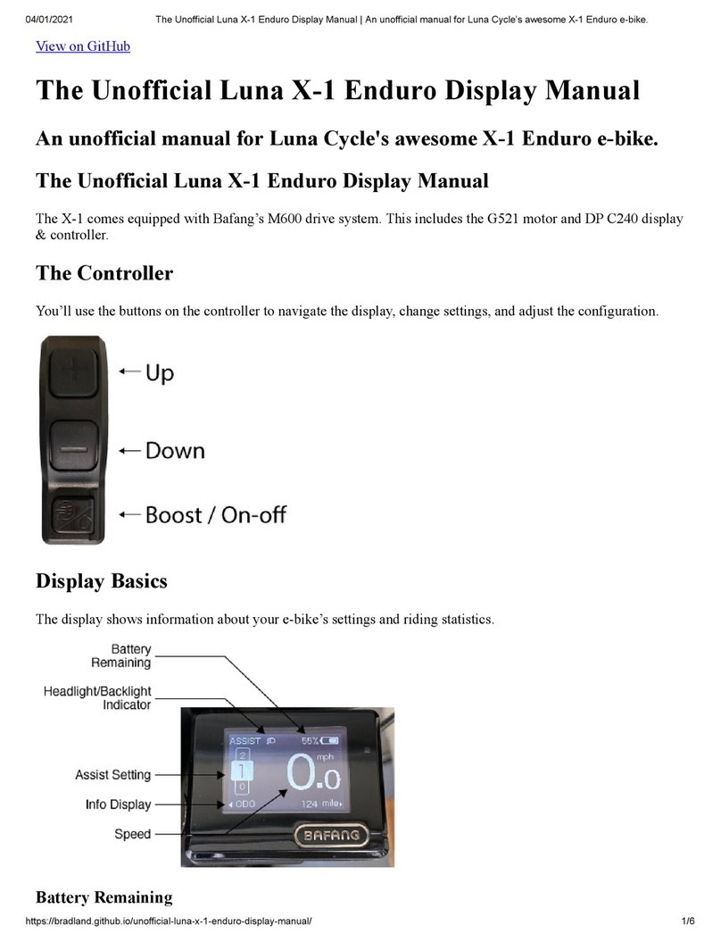 BAFANG Luna X-1 User manual