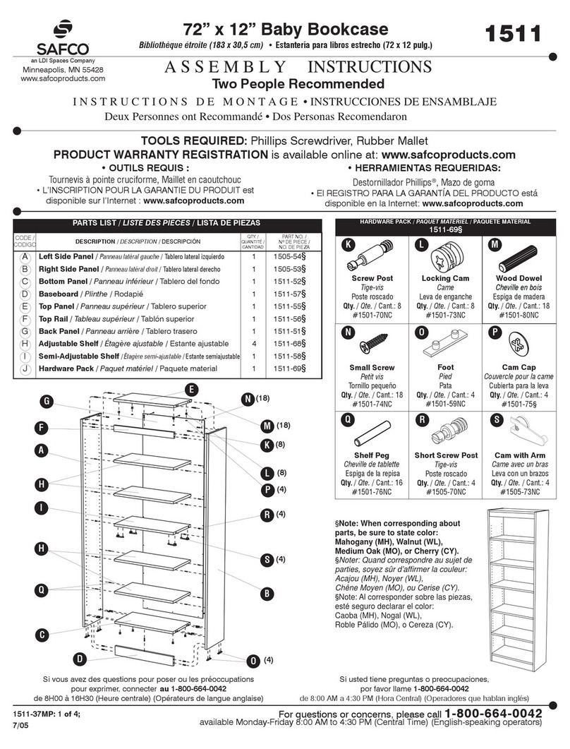 LDI Spaces Safco 1511 User manual
