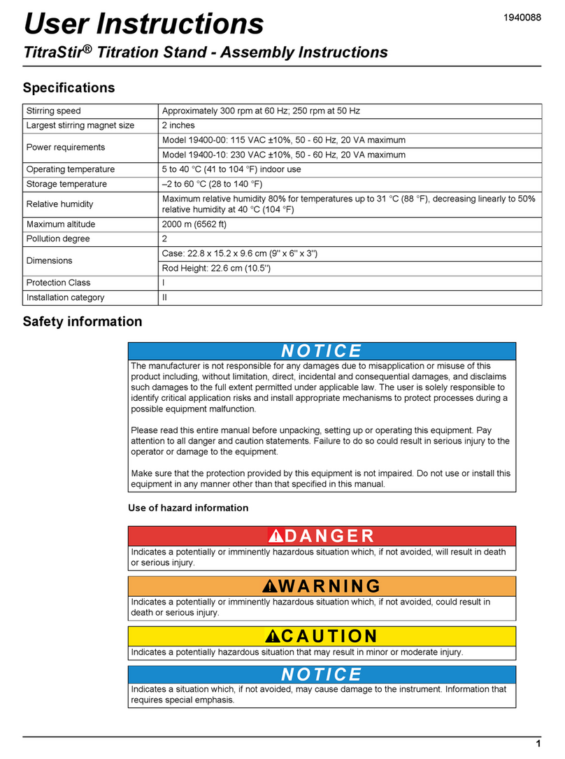 Hach TitraStir 19400-00 User manual Hach TitraStir 19400-00 User manual
