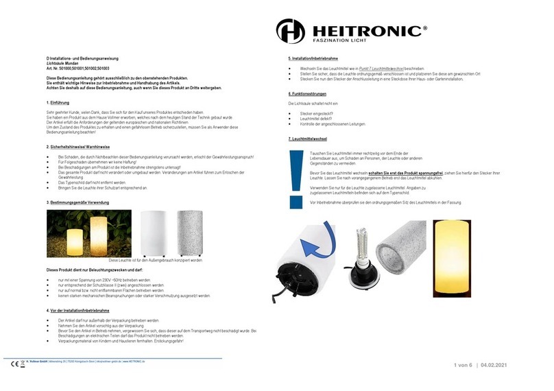 Heitronic 501000 Installation and operating instructions