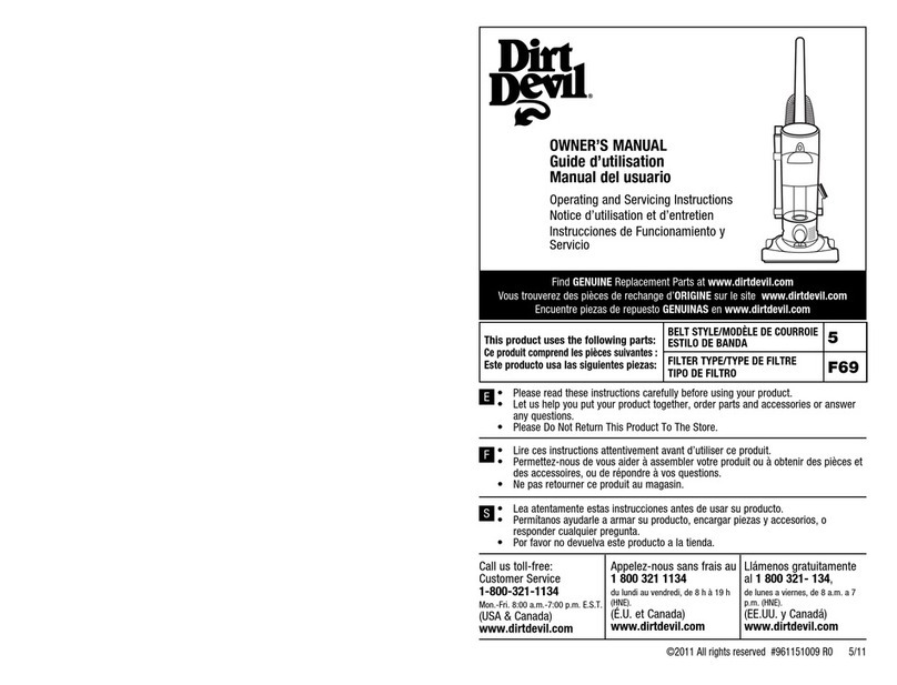Dirt Devil 5 owner's manual