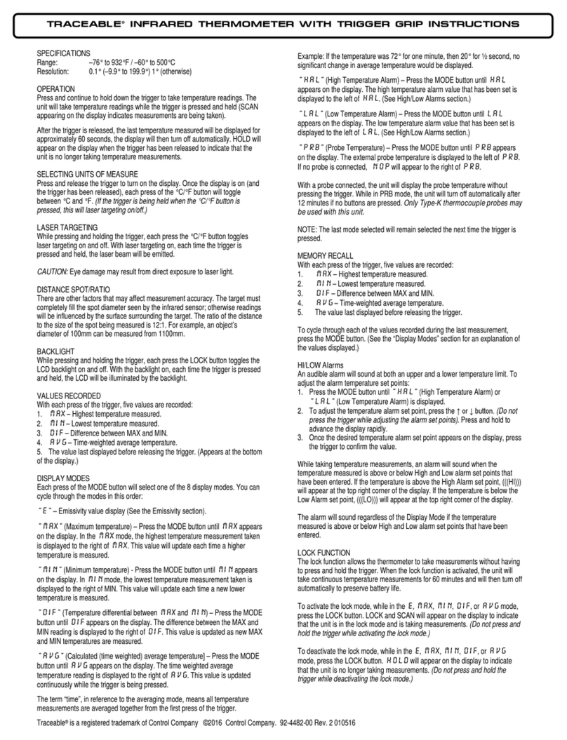 Control Company TRACEABLE instructions