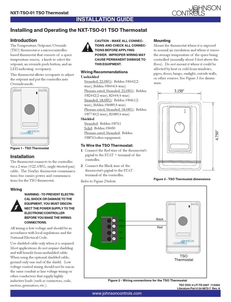 Johnson Controls NXT-TSO-01 TSO User manual