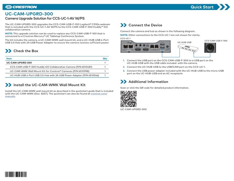 Crestron UC-CAM-UPGRD-300 User manual Crestron UC-CAM-UPGRD-300 User manual