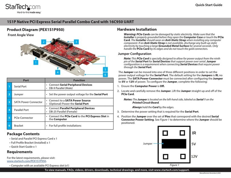 StarTech.com PEX1S1P950 User manual