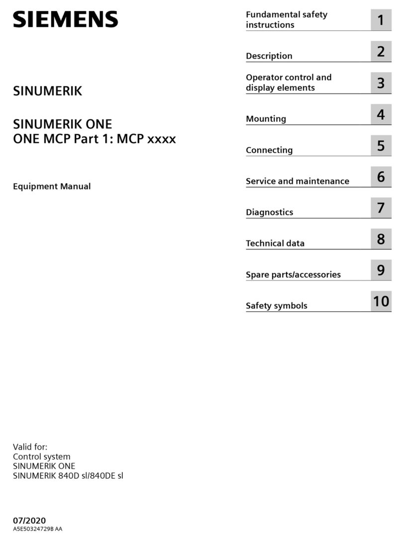 Siemens SINUMERIK MCP-S Series Equipment manual
