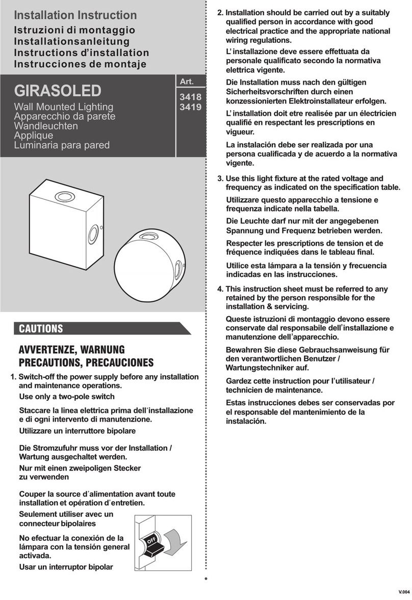 FormaLighting GIRASOLED 3418 Installation instruction