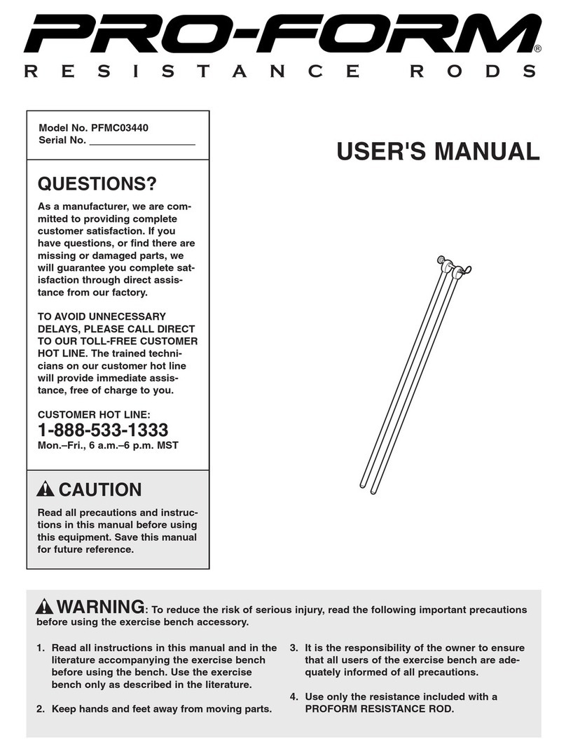 ICON PROFORM RESISTANCE ROD User manual