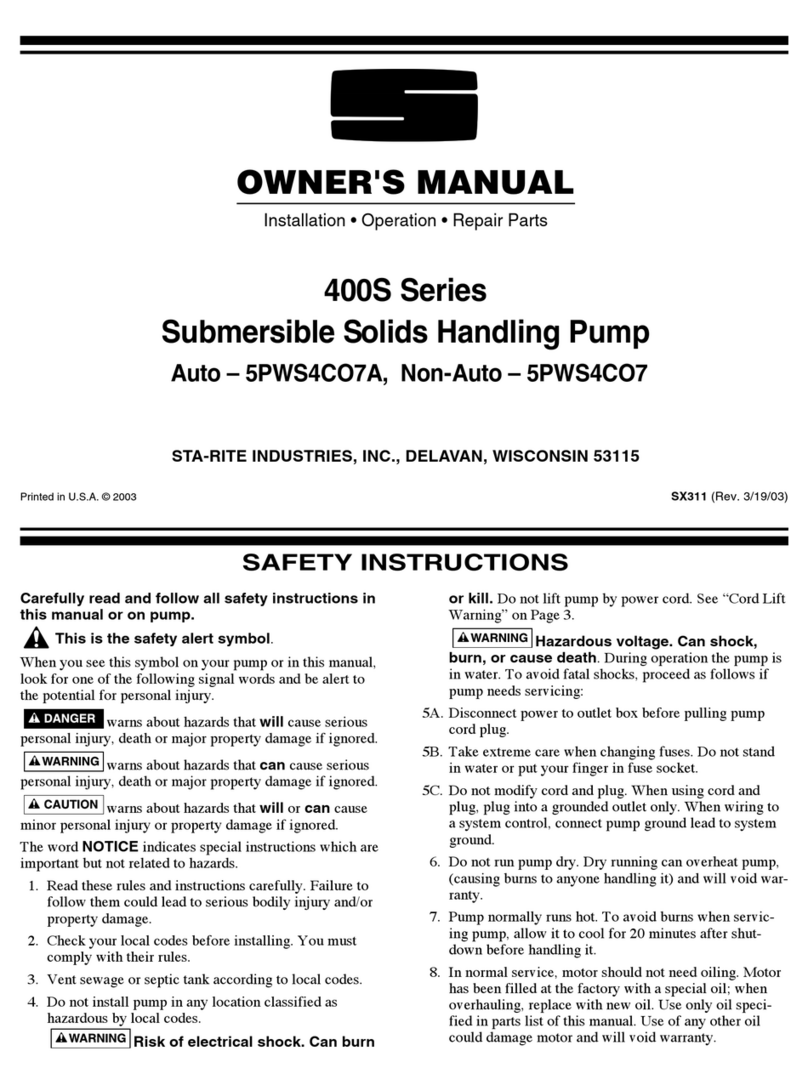 STA-RITE 400S Series User manual