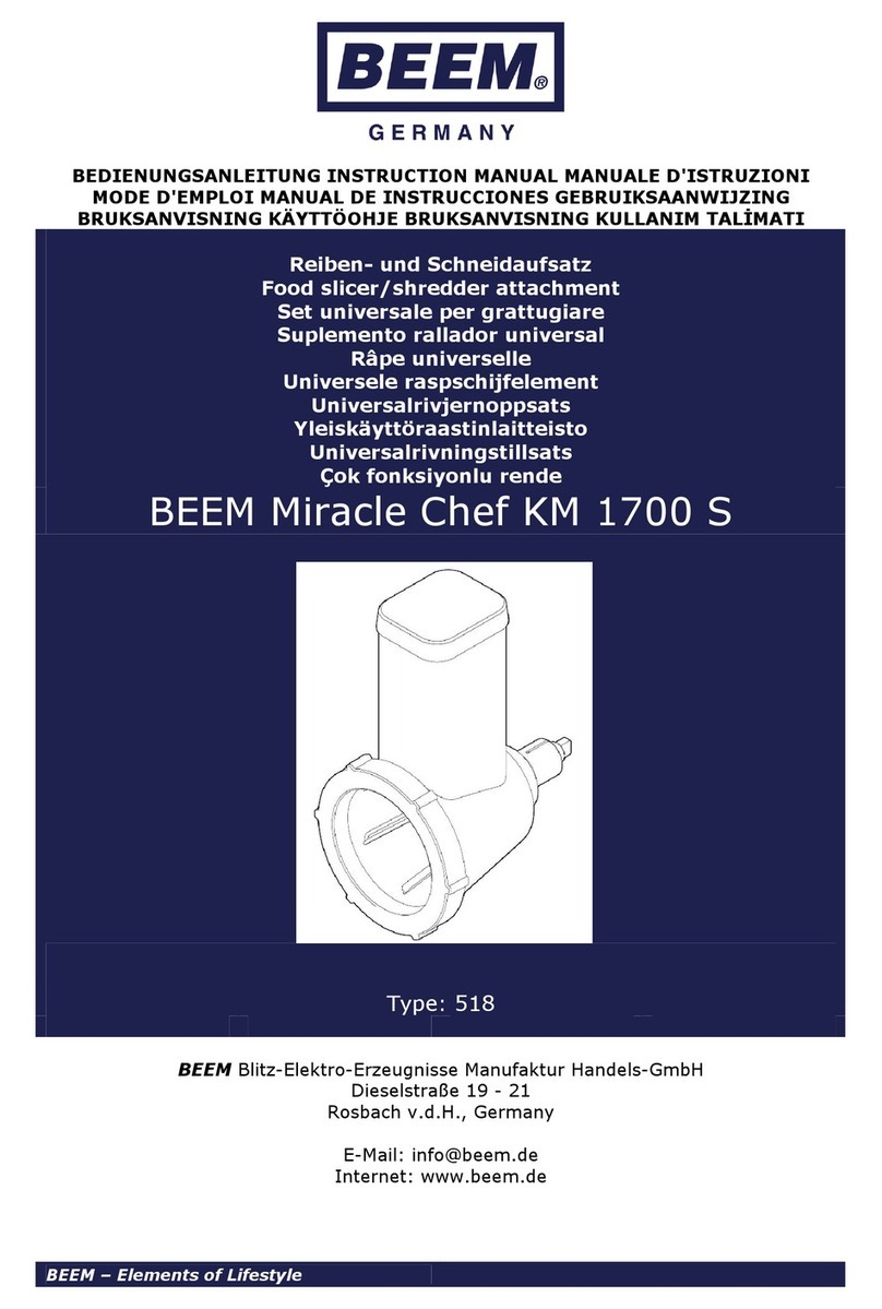 Beem Miracle Chef KM 1700 S instruction manual
