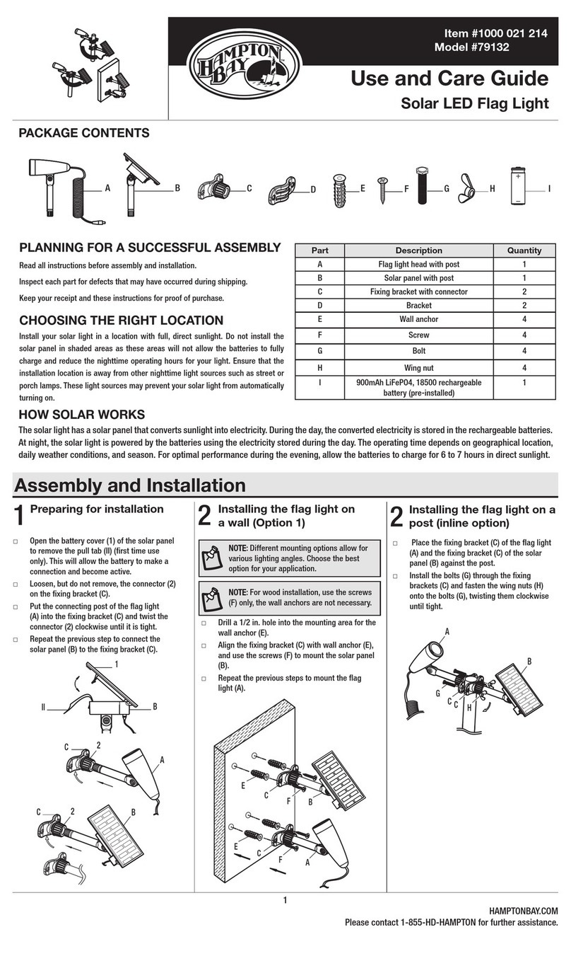 HAMPTON BAY 79132 Use and care guide