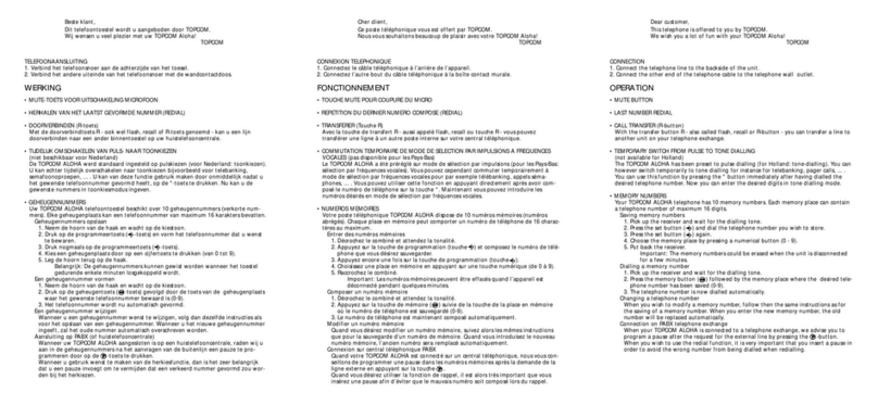 Topcom Aloha operating guide