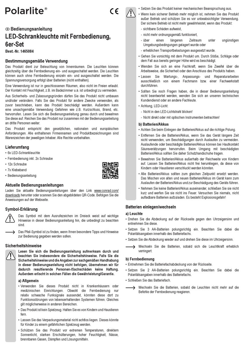 Polarlite 1465084 operating instructions