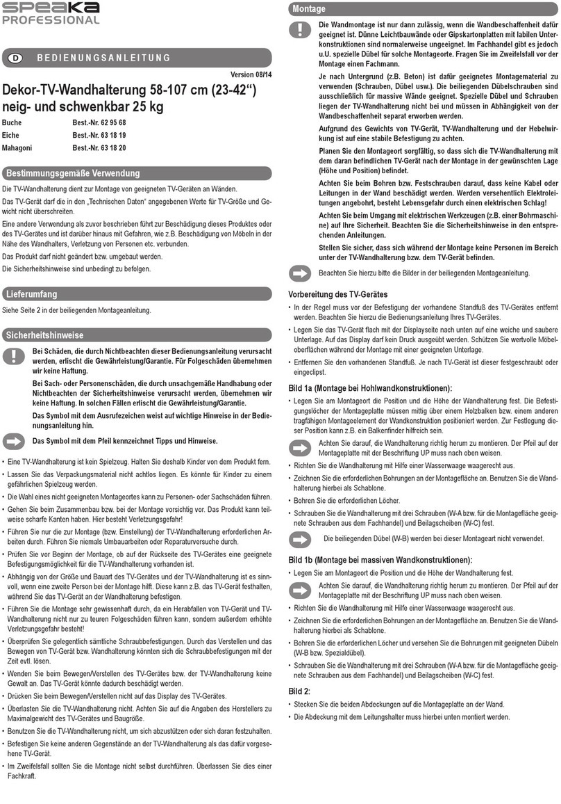 Speaka Professional 62 95 68 operating instructions Speaka Professional 62 95 68 operating instructions