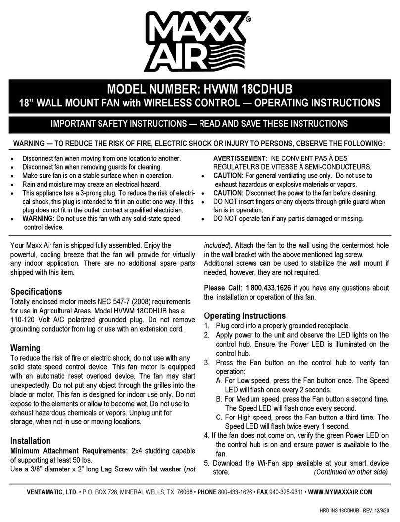 Maxxair HVWM 18CDHUB User manual