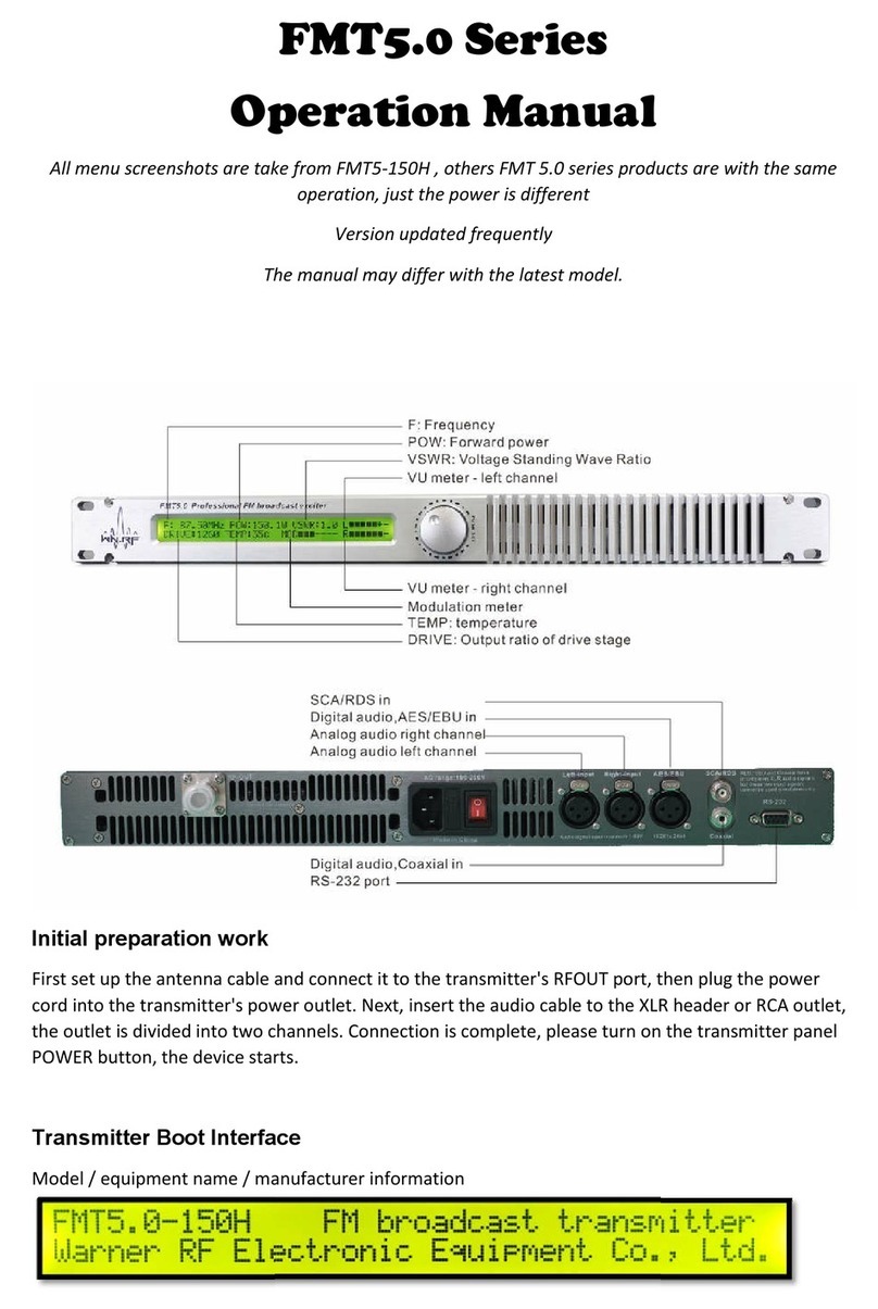 Warner RF FMT5.0 Series User manual