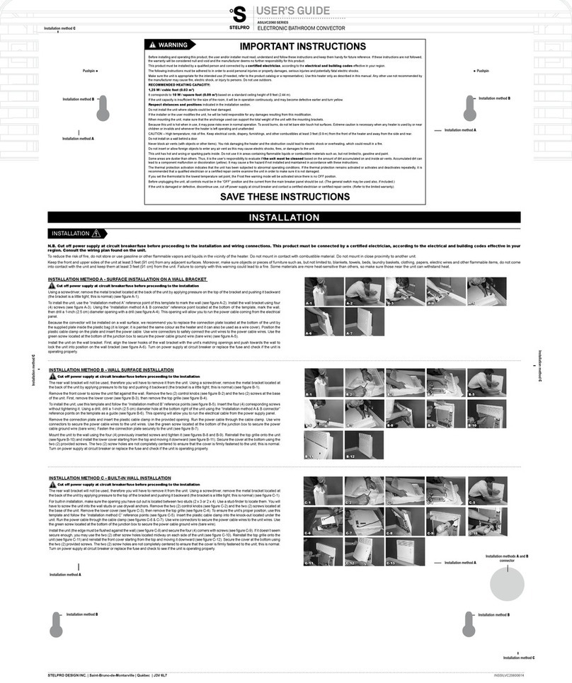 Stelpro ASILVC2060 Series User manual