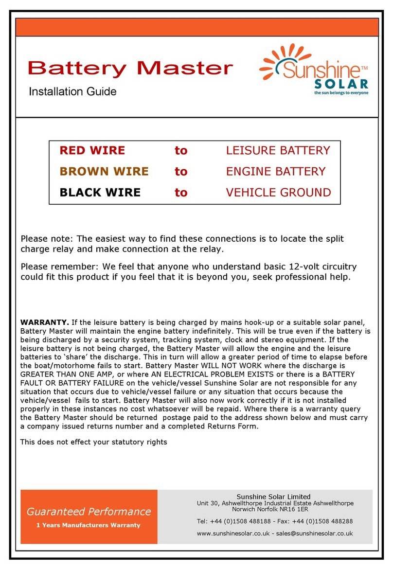 Sunshine Solar Battery Master installation guide