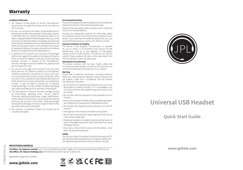JPL JPL-100M-USB quick start guide