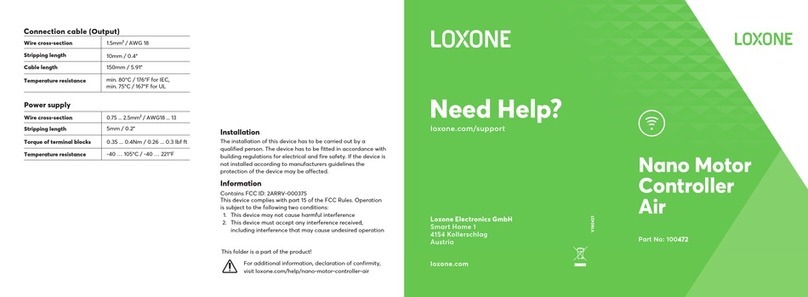 LOXONE Nano Motor Controller Air quick start guide