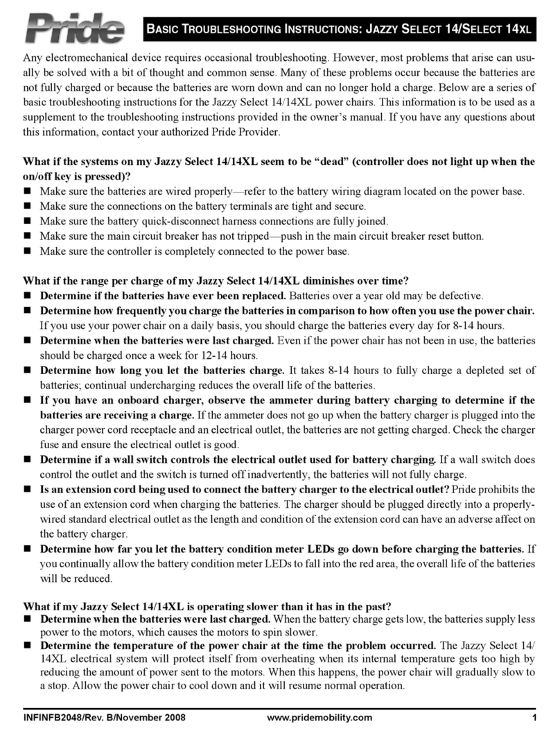 Pride JAZZY SELECT 14 Troubleshooting instructions