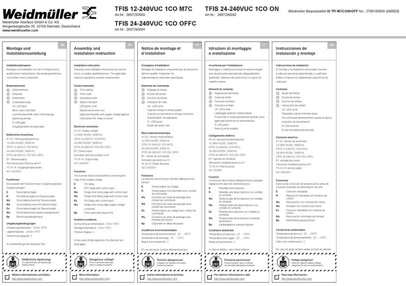 Weidmüller TFIS 12-240VUC 1CO M7C Assembly and installation instruction