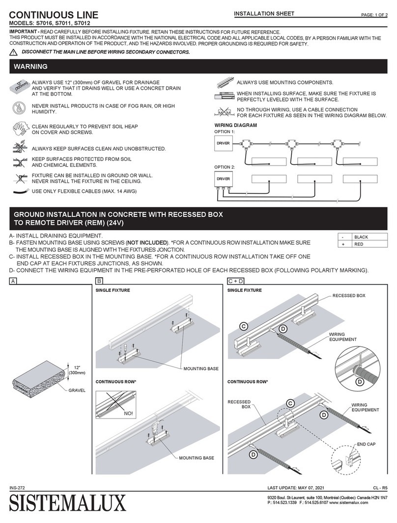 Sistemalux CONTINUOUS Series Assembly instructions