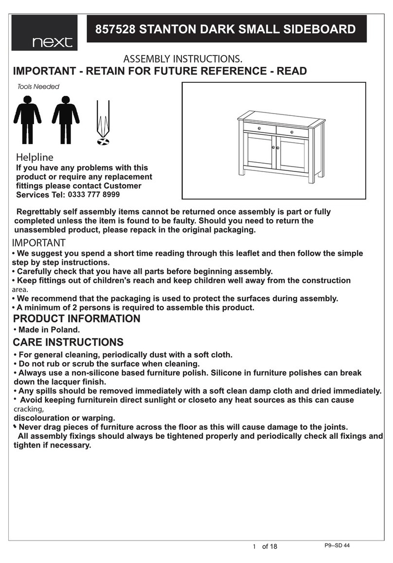 Next STANTON DARK SMALL SIDEBOARD 857528 Assembly instructions