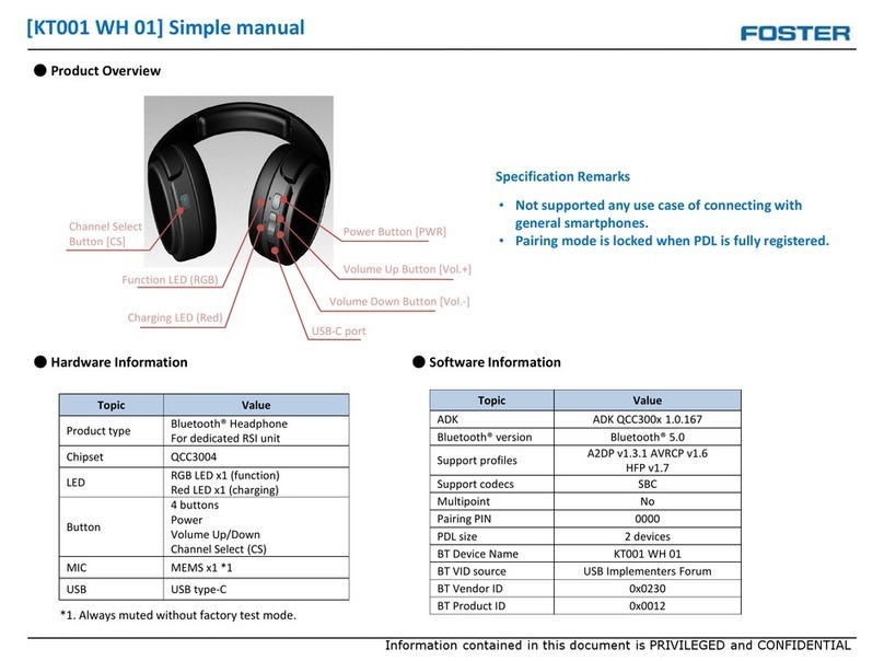 Foster KT001 WH 01 Simple manual