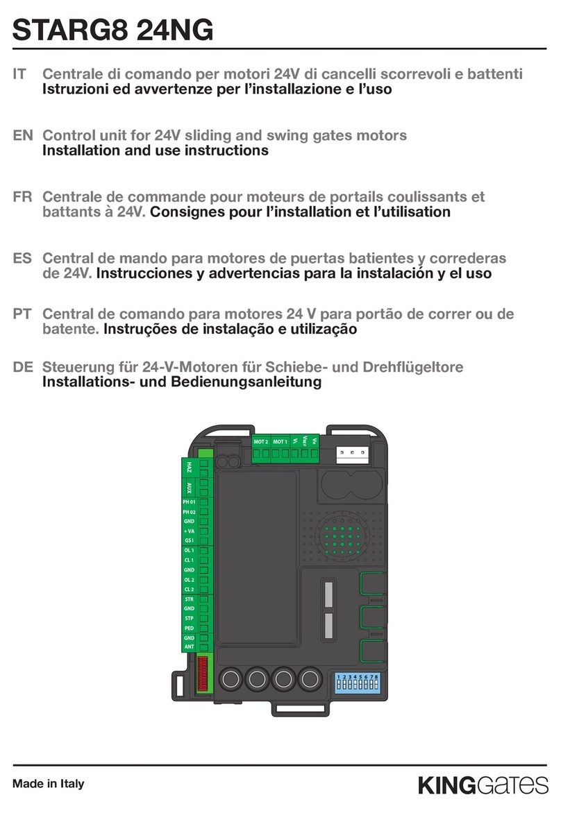 King gates STARG8 24NG Installation and use instructions
