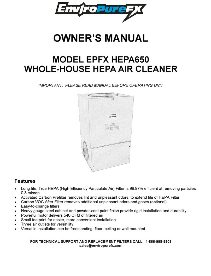 EnviroPureFX EPFX HEPA650 owner's manual EnviroPureFX EPFX HEPA650 owner's manual