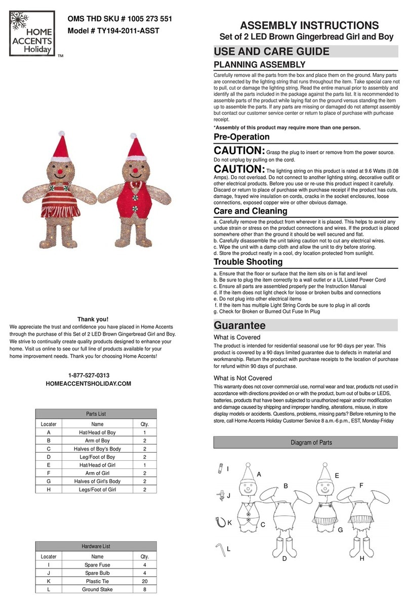 Home Accents Holiday TY194-2011-ASST Assembly instructions Home Accents Holiday TY194-2011-ASST Assembly instructions