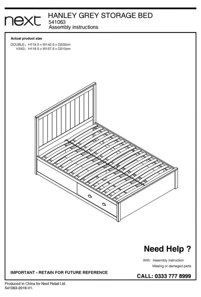 Next HANLEY GREY STORAGE BED User manual Next HANLEY GREY STORAGE BED User manual