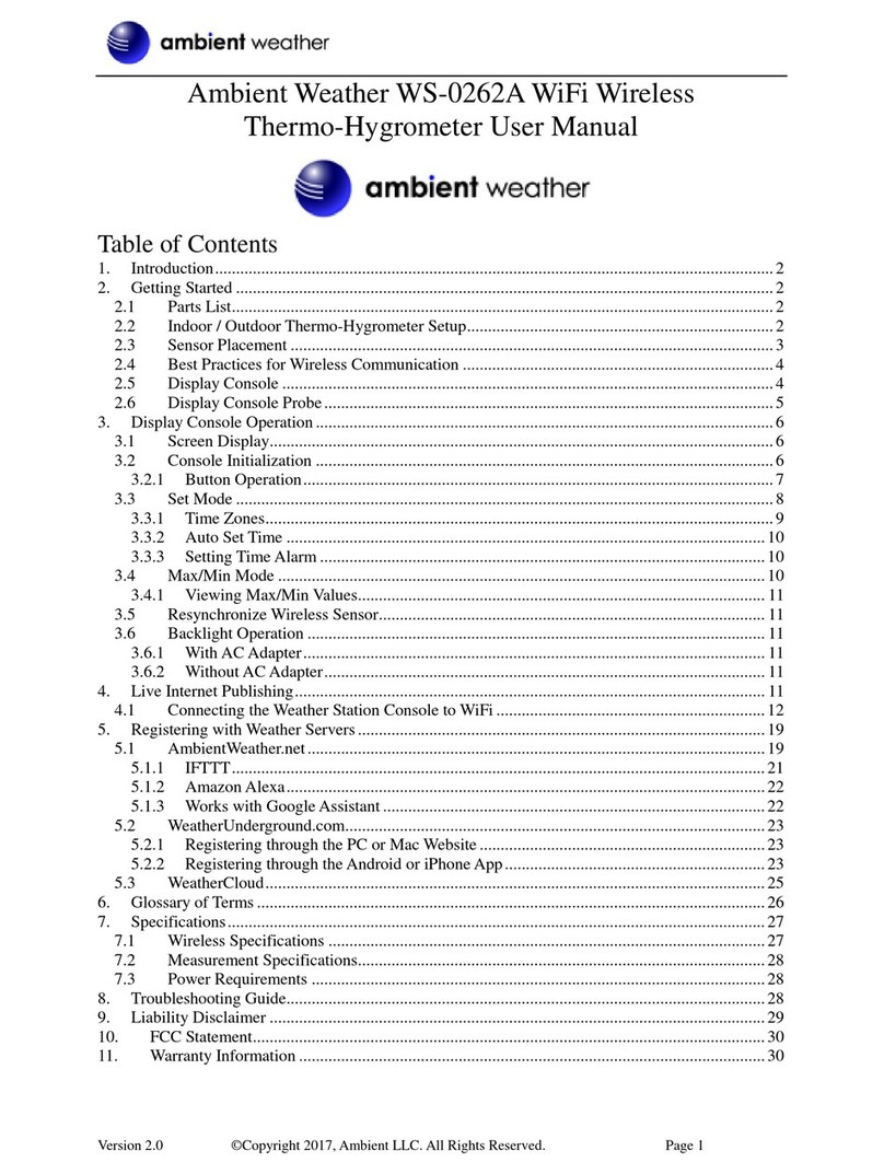 Ambient Weather WS-0262A user manual