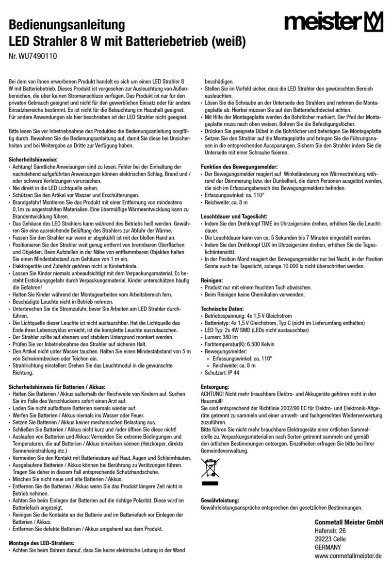 Meister WU7490110 operating instructions