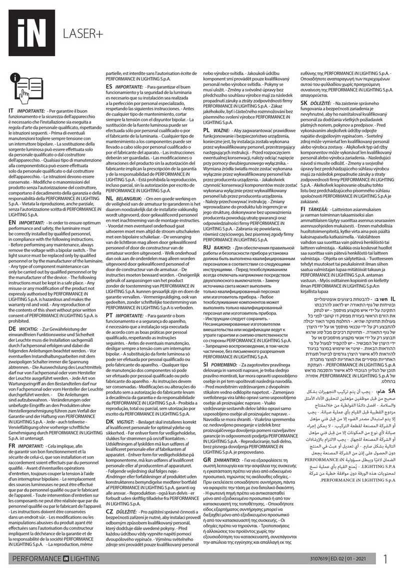 Performance In Lighting LASER+ 10 User manual