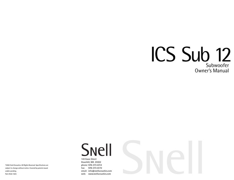 Snell ICS Sub 12 owner's manual