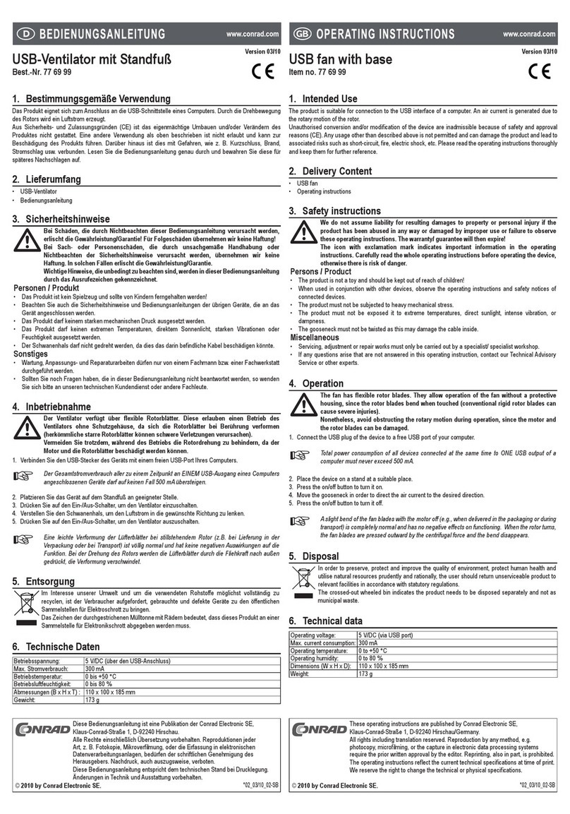 Conrad 77 69 99 User manual