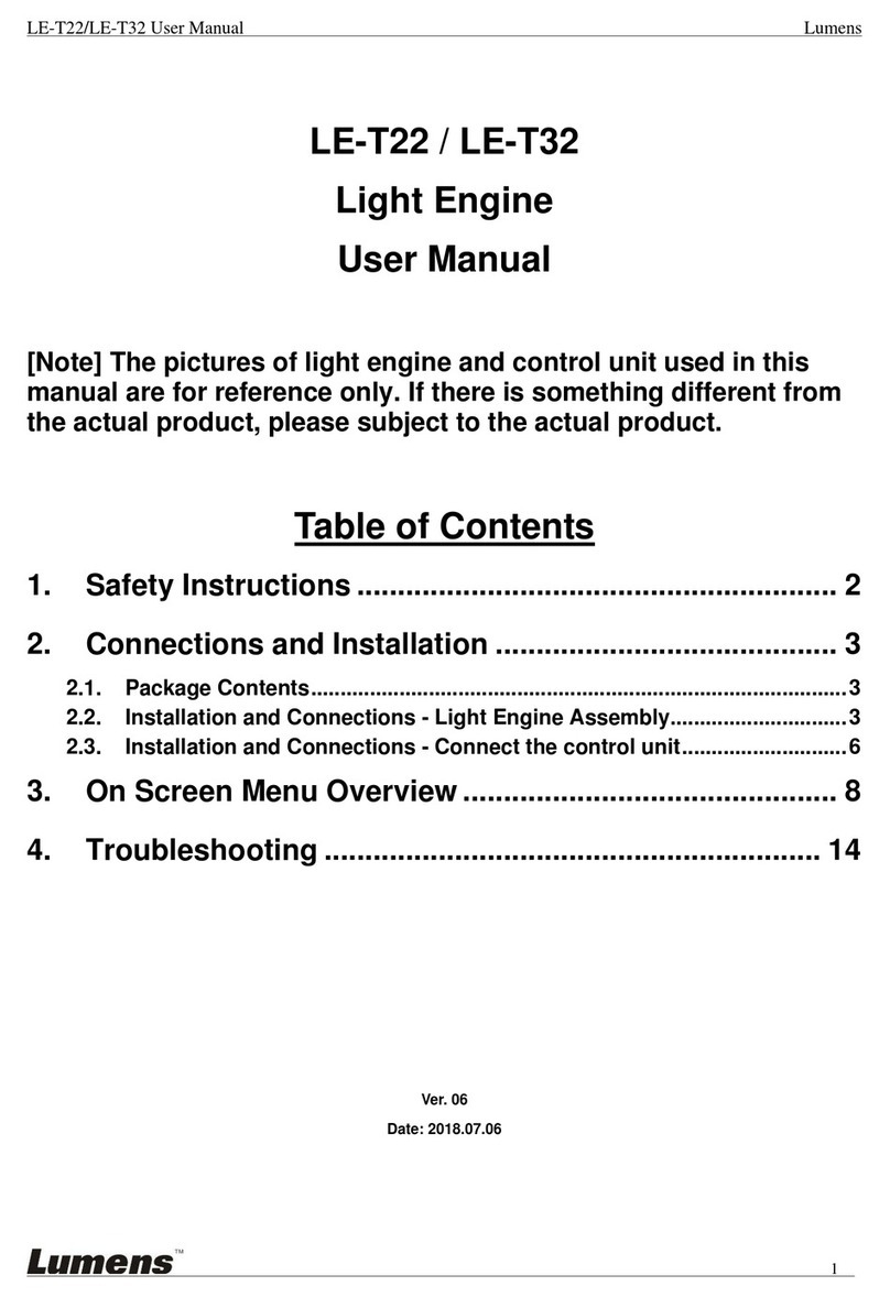 Lumens LE-T22 user manual
